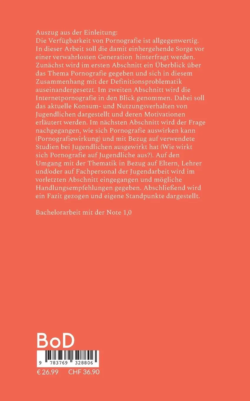 Rückseite: 9783769328806 | Pornografiekonsum von Jugendlichen | Erik Fischer | Taschenbuch | 2025
