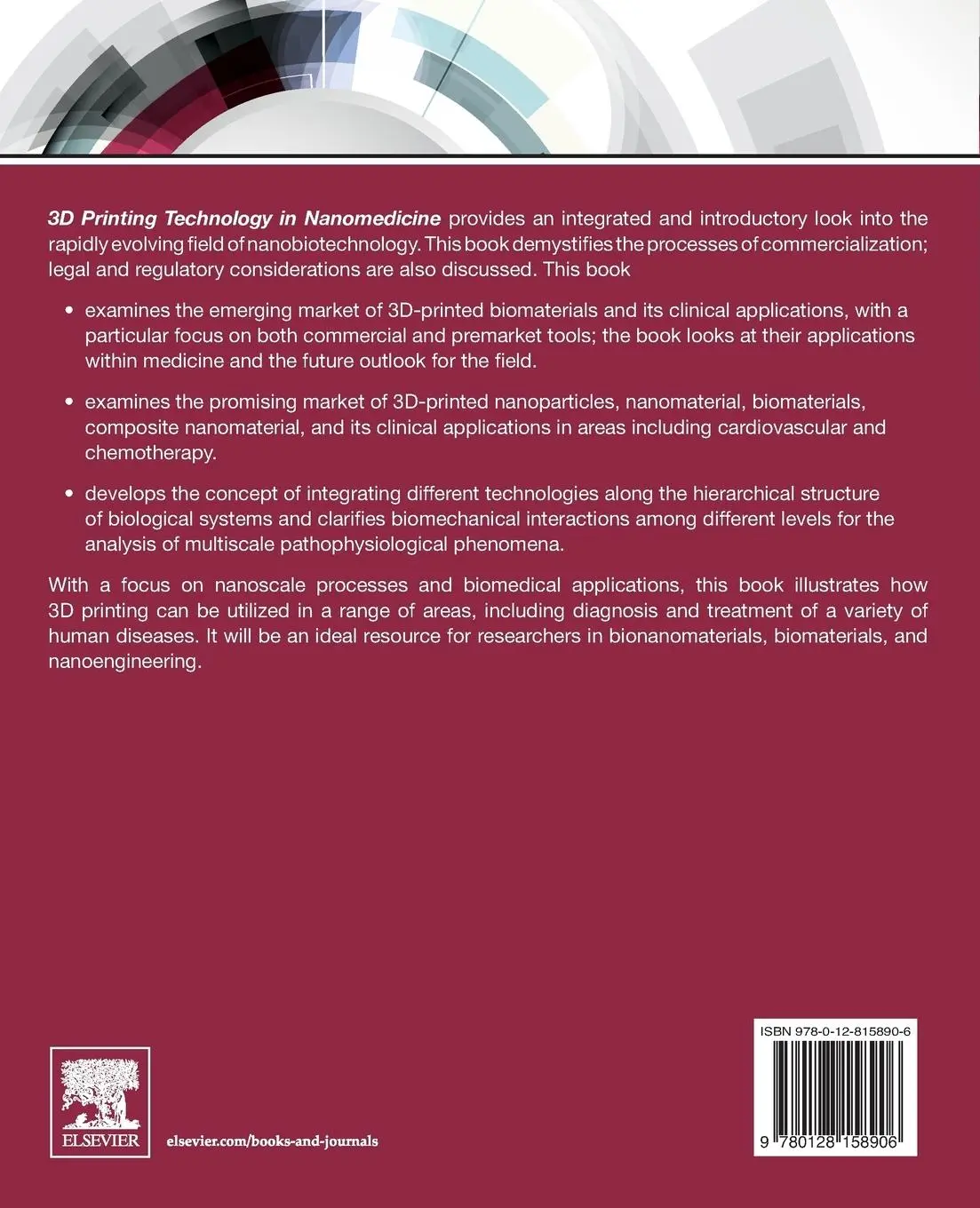Rückseite: 9780128158906 | 3D Printing Technology in Nanomedicine | Nabeel Ahmad (u. a.) | Buch