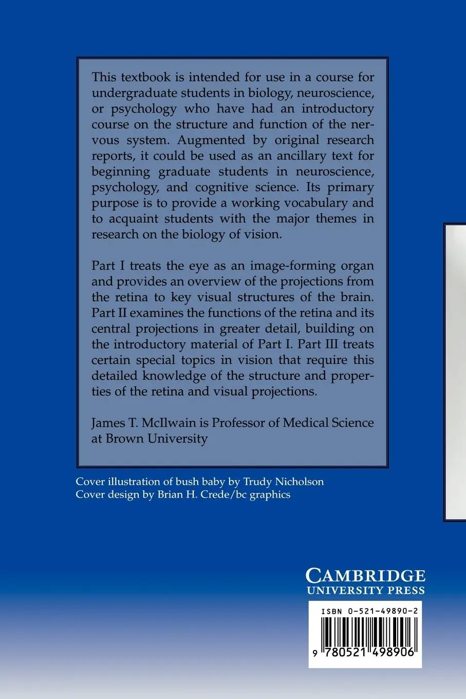 Rückseite: 9780521498906 | An Introduction to the Biology of Vision | James T. McIlwain (u. a.)