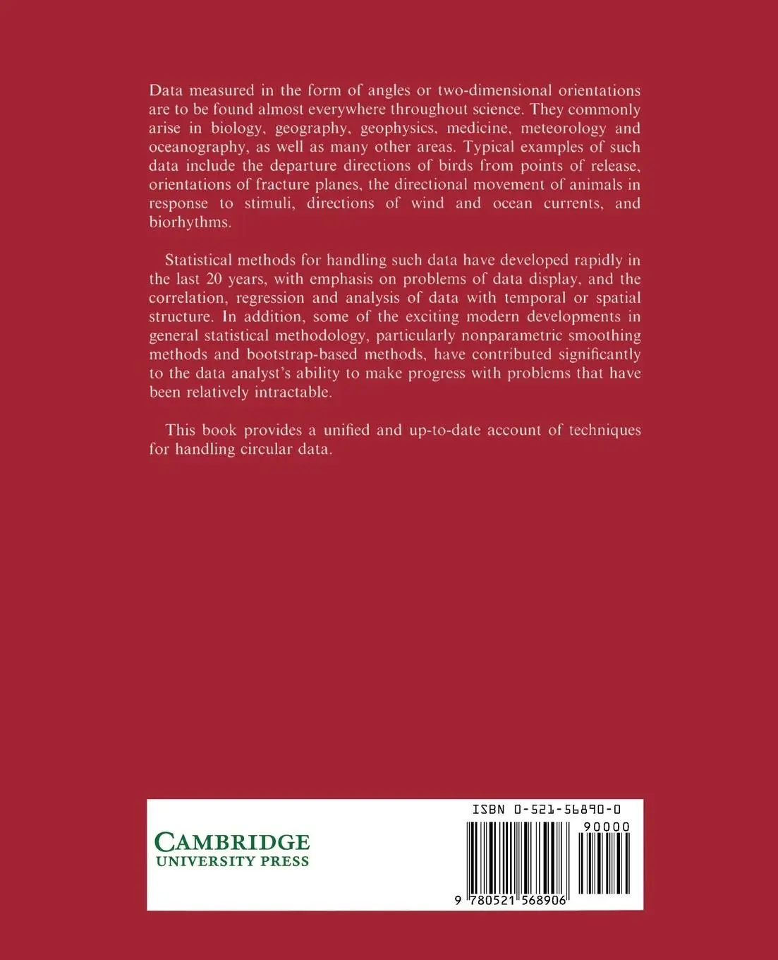 Rückseite: 9780521568906 | Statistical Analysis of Circular Data | N. I. Fisher | Taschenbuch