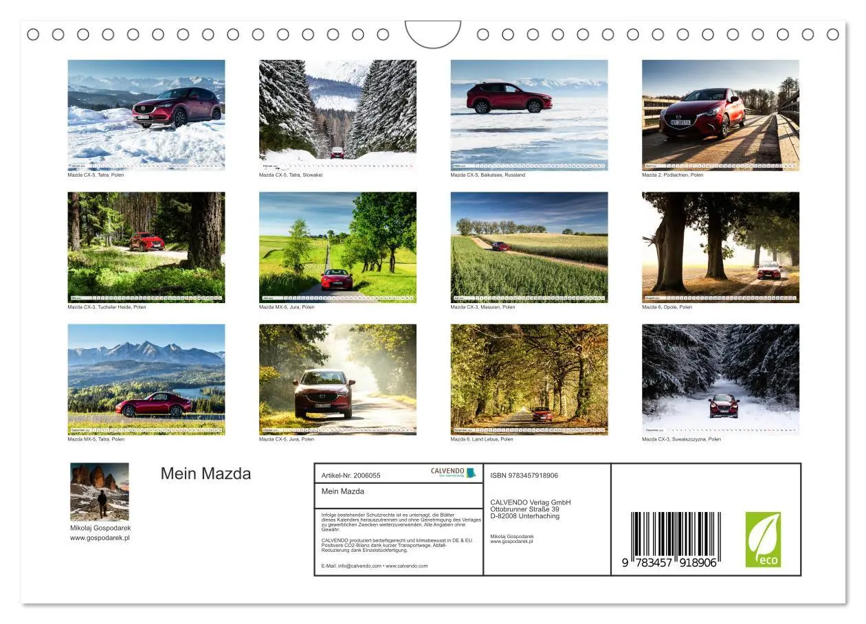 Bild: 9783457918906 | Mein Mazda (Wandkalender 2026 DIN A4 quer), CALVENDO Monatskalender
