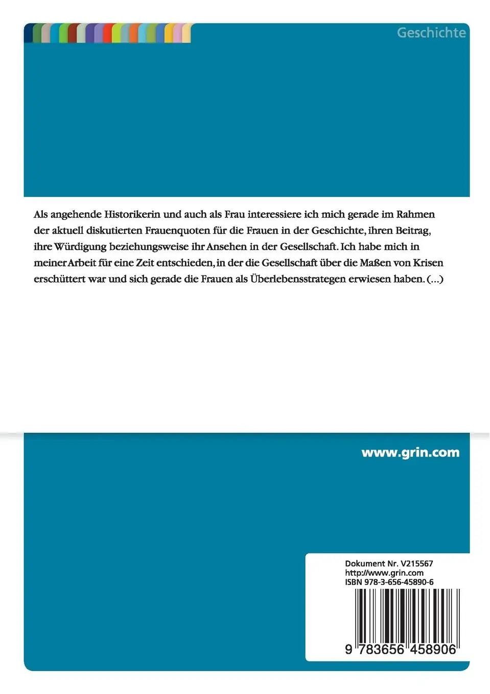 Rückseite: 9783656458906 | Die Trossfrauen und Marketenderinnen des Dreißigjährigen Krieges