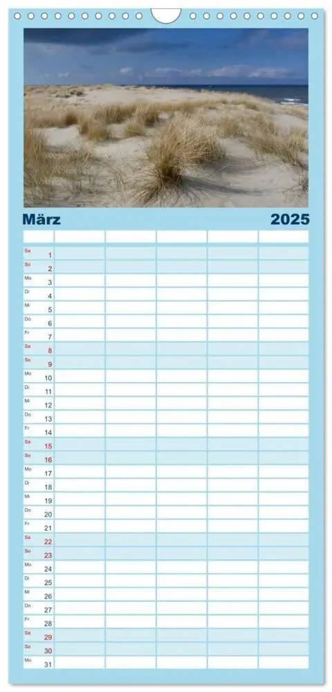 Bild: 9783457119006 | Familienplaner 2025 - Strandwanderungen auf Texel mit 5 Spalten...