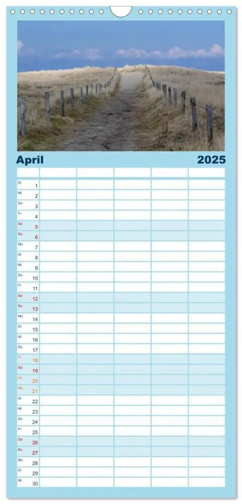Bild: 9783457119006 | Familienplaner 2025 - Strandwanderungen auf Texel mit 5 Spalten...