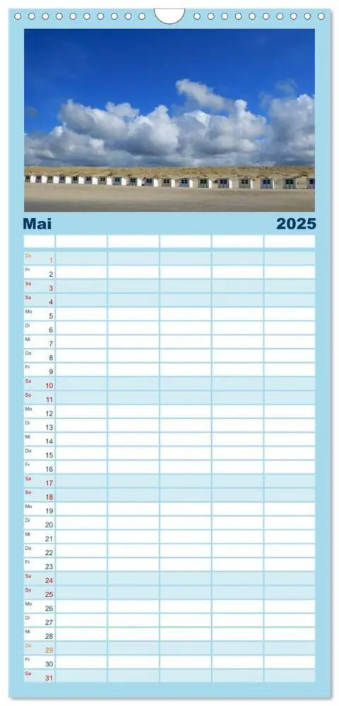 Bild: 9783457119006 | Familienplaner 2025 - Strandwanderungen auf Texel mit 5 Spalten...