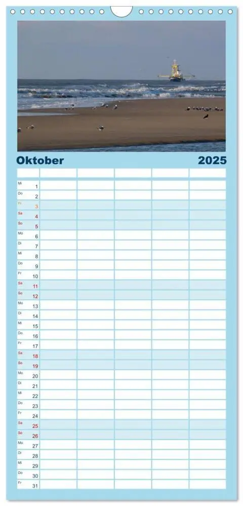 Bild: 9783457119006 | Familienplaner 2025 - Strandwanderungen auf Texel mit 5 Spalten...