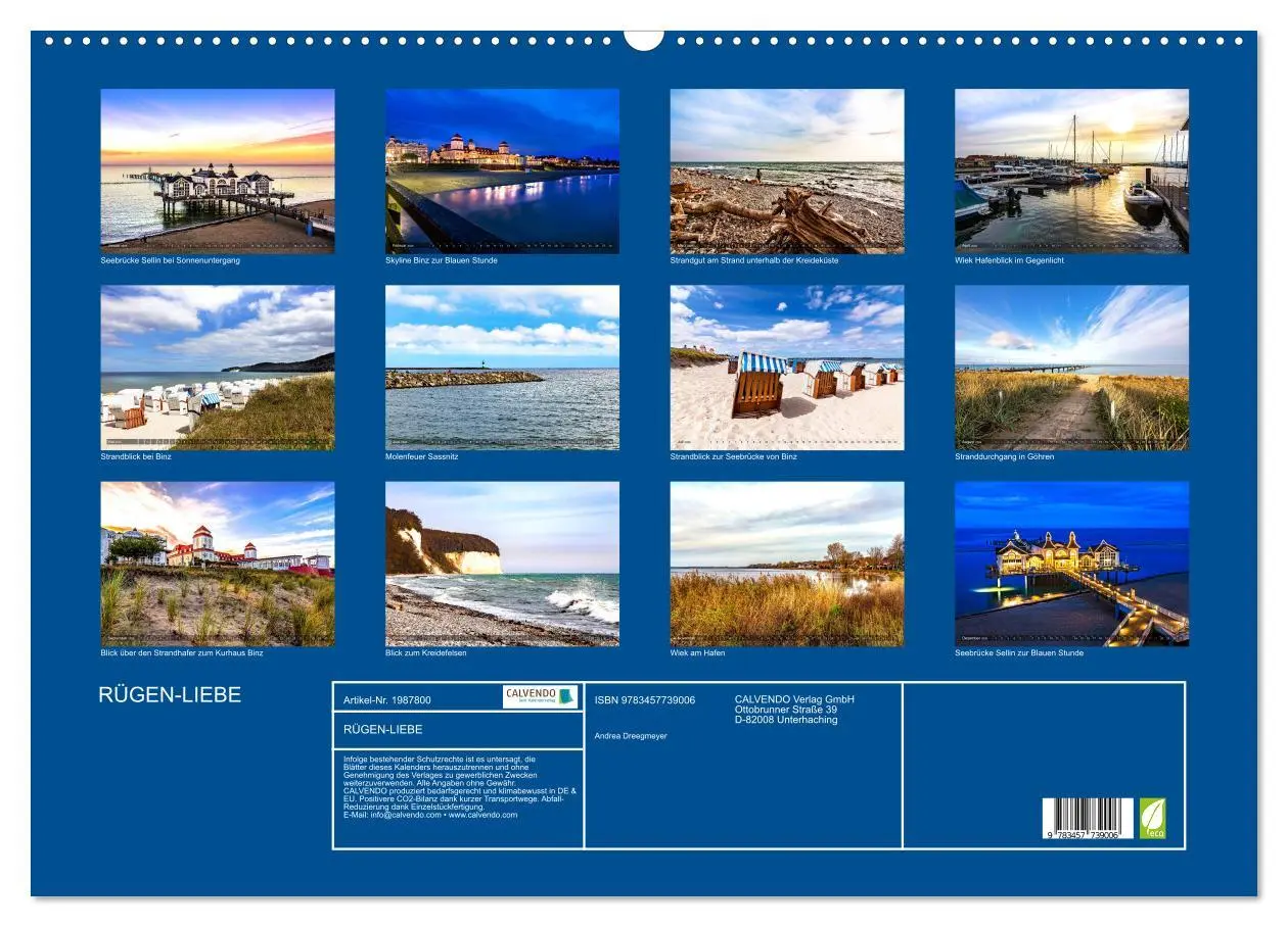 Bild: 9783457739006 | RÜGEN-LIEBE (Wandkalender 2026 DIN A2 quer), CALVENDO Monatskalender