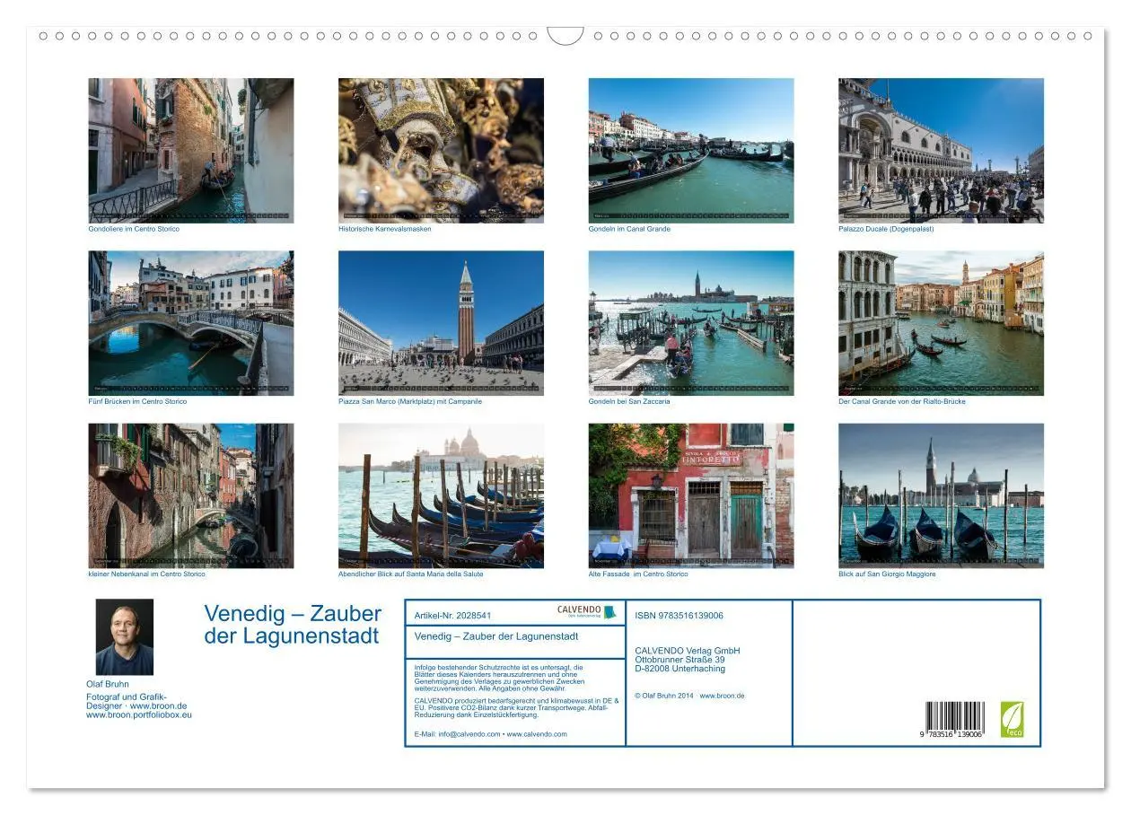 Bild: 9783516139006 | Venedig - Zauber der Lagunenstadt (Wandkalender 2026 DIN A2 quer),...