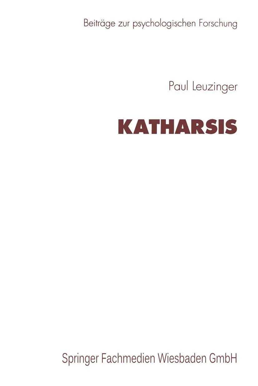 Cover: 9783531129006 | Katharsis | Paul Leuzinger | Taschenbuch | 444 S. | Deutsch | 1996