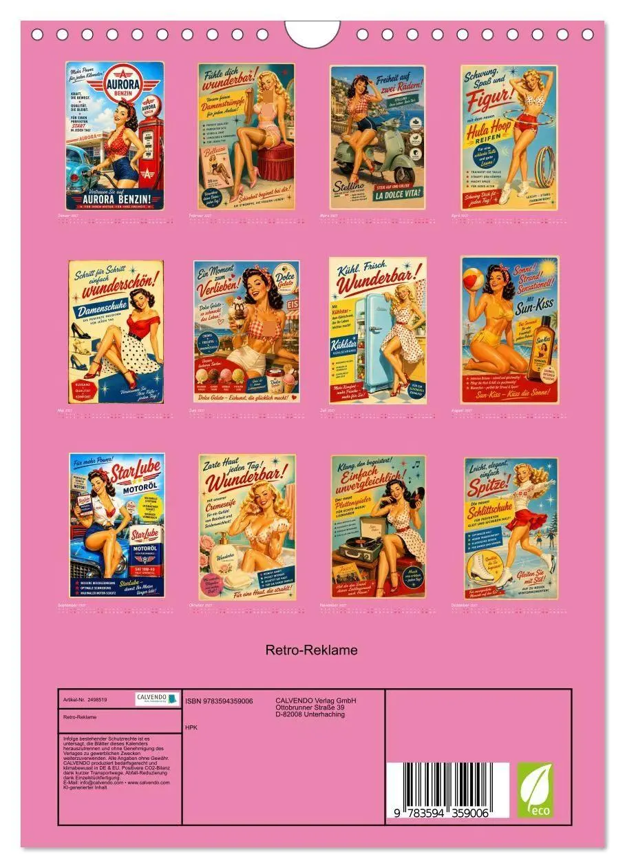Bild: 9783594359006 | Retro-Reklame (Wandkalender 2027 DIN A4 hoch), CALVENDO Monatskalender