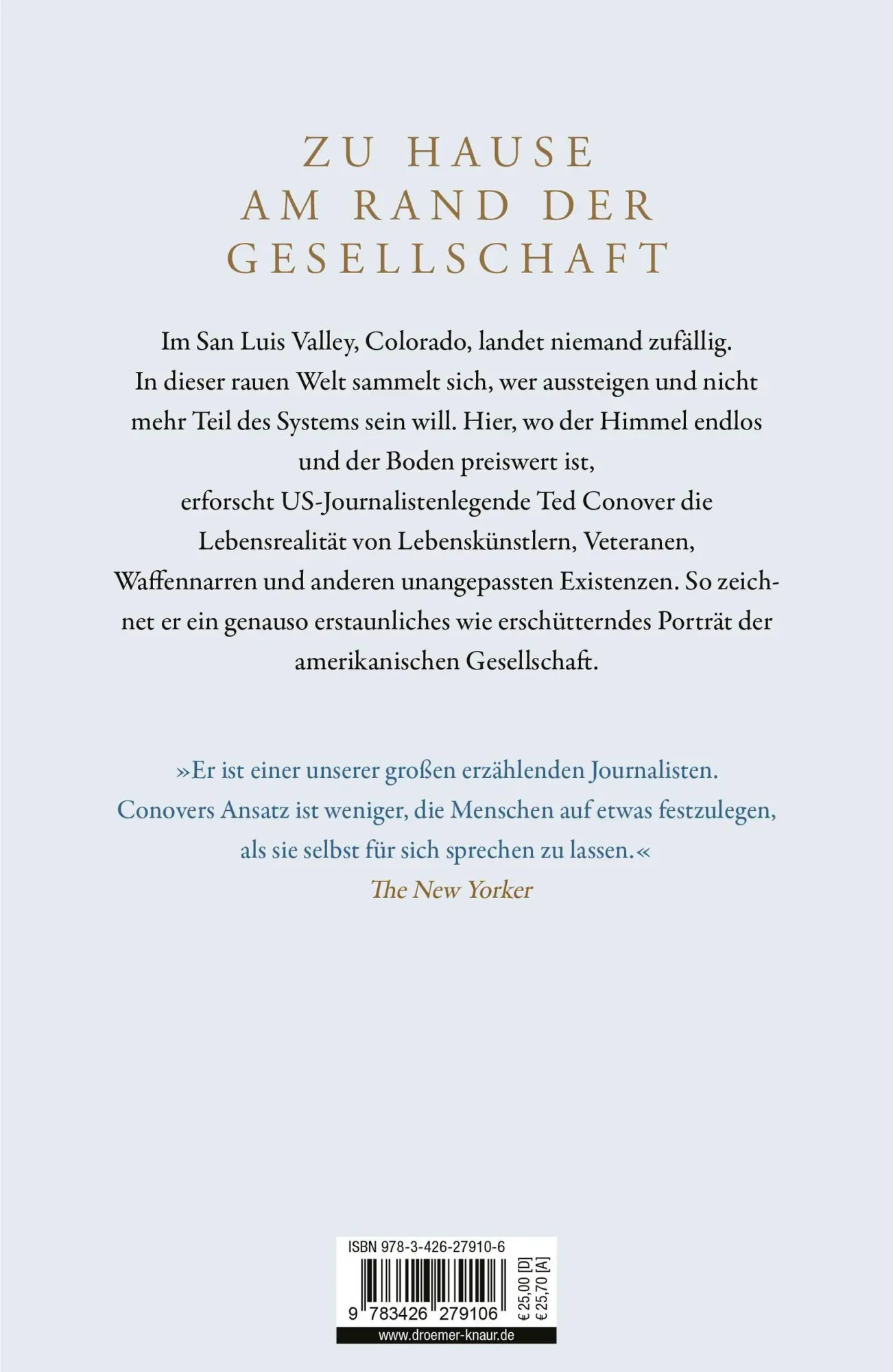 Rückseite: 9783426279106 | Cheap Land Colorado | Ted Conover | Buch | 384 S. | Deutsch | 2024