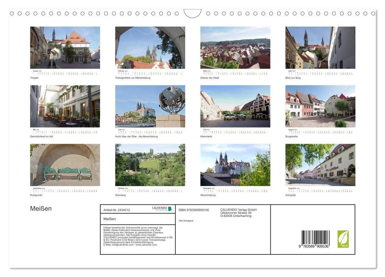 Bild: 9783569909106 | Meißen (Wandkalender 2027 DIN A3 quer), CALVENDO Monatskalender | 2027
