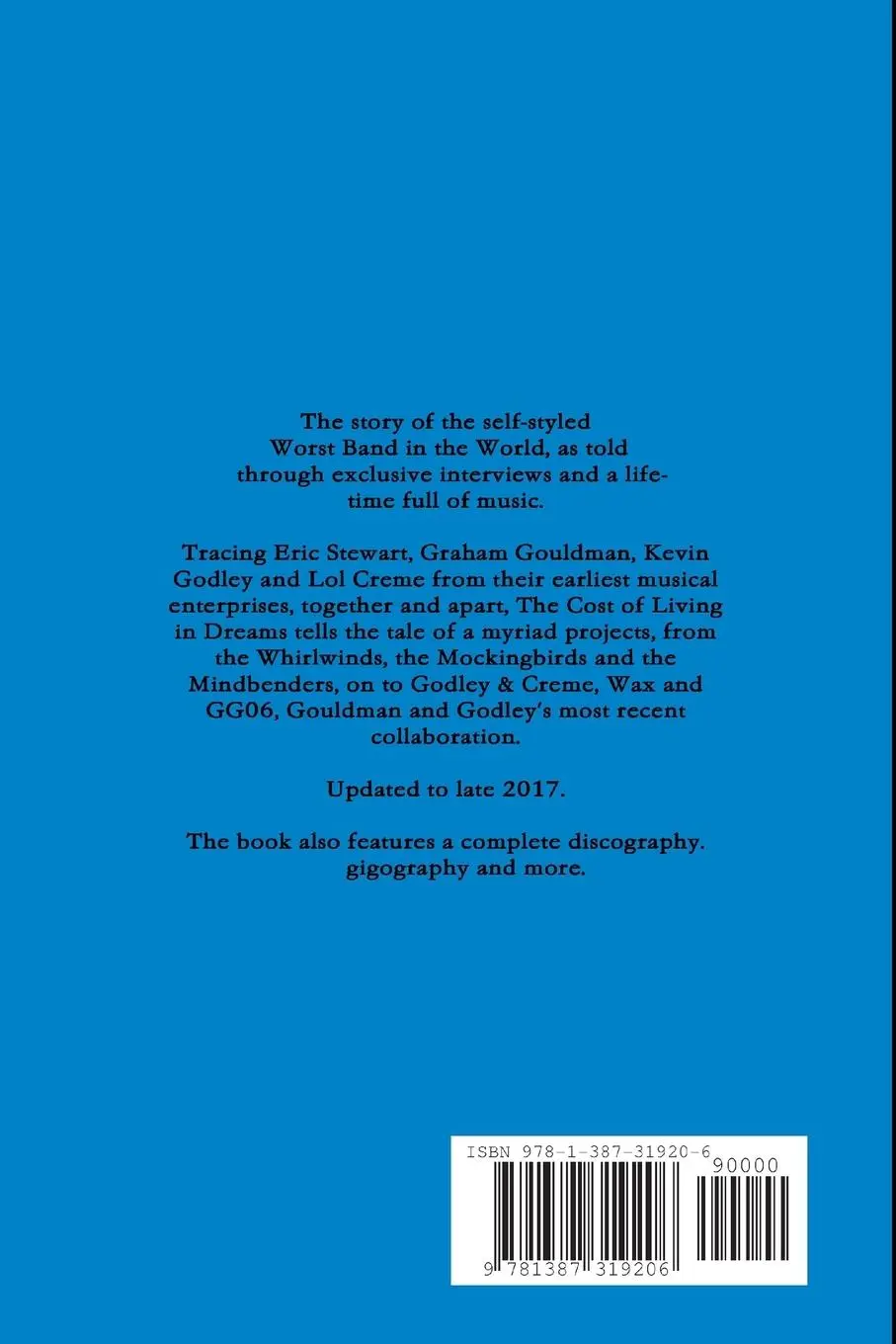 Rückseite: 9781387319206 | 10cc | The Cost of Living in Dreams (Revised Edition) | Dave Thompson