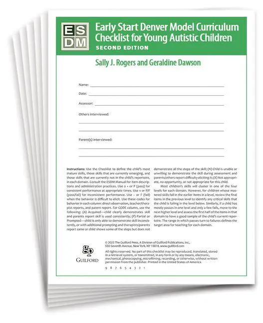 Cover: 9781462559206 | Early Start Denver Model Curriculum Checklist for Infants and Young...
