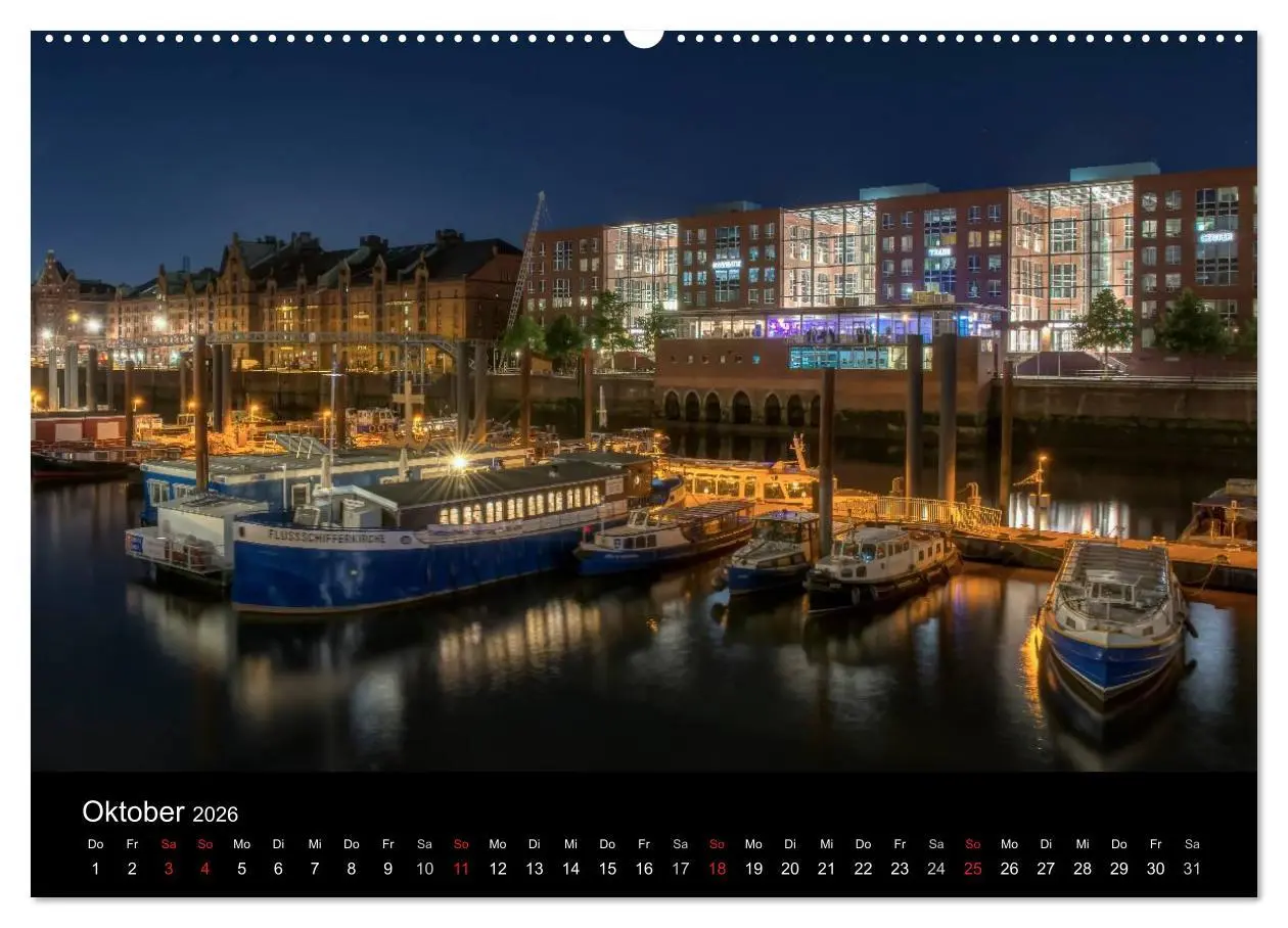 Bild: 9783516049206 | Hamburg - Lichter der Nacht (Wandkalender 2026 DIN A2 quer),...