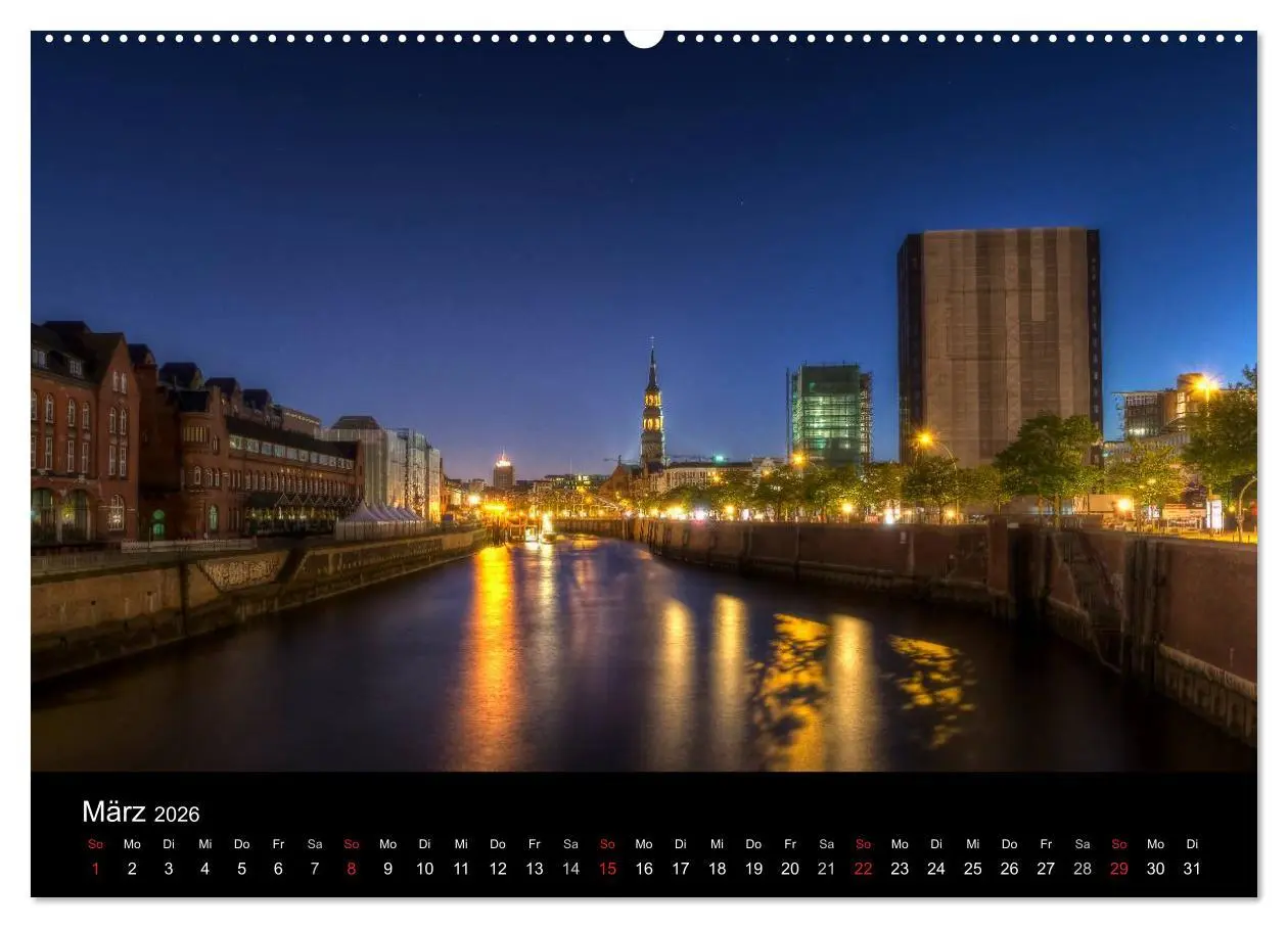 Bild: 9783516049206 | Hamburg - Lichter der Nacht (Wandkalender 2026 DIN A2 quer),...