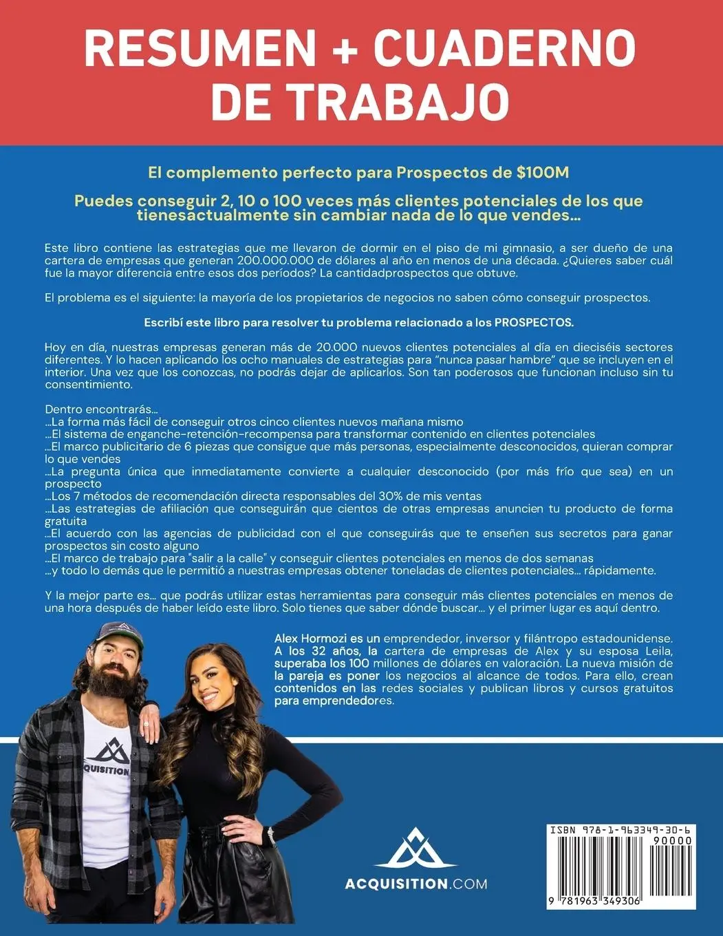 Rückseite: 9781963349306 | Prospectos de $100M Resumen y cuaderno de trabajo | Alex Hormozi