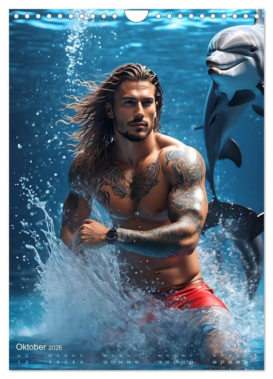 Bild: 9783516279306 | Athletische Kerle - Muskeln, Tattoos und Wassertiere (Wandkalender...