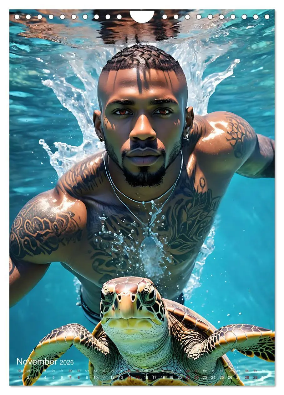Bild: 9783516279306 | Athletische Kerle - Muskeln, Tattoos und Wassertiere (Wandkalender...