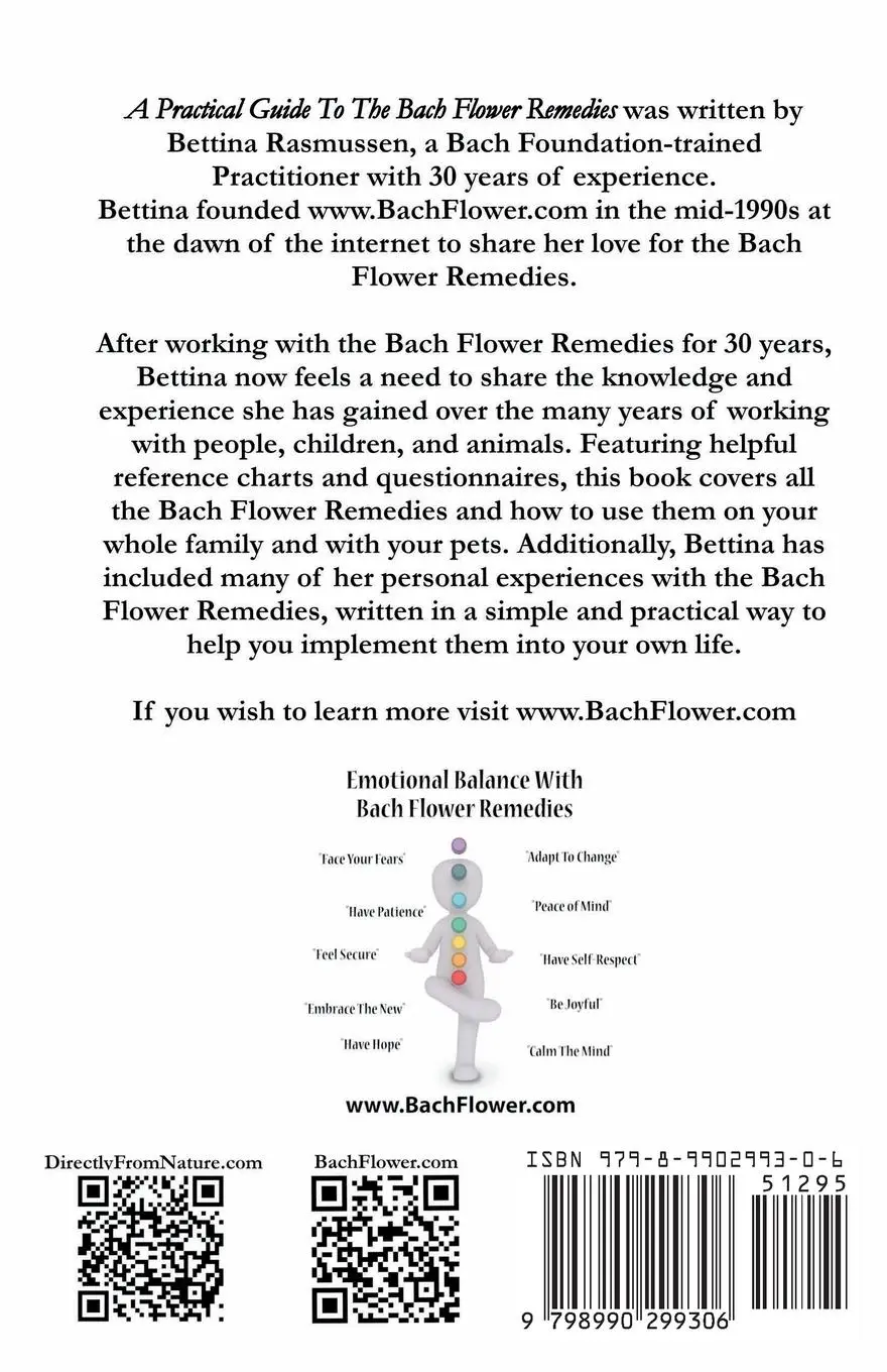 Rückseite: 9798990299306 | A Practical Guide to the Bach Flower Remedies | Bettina Rasmussen