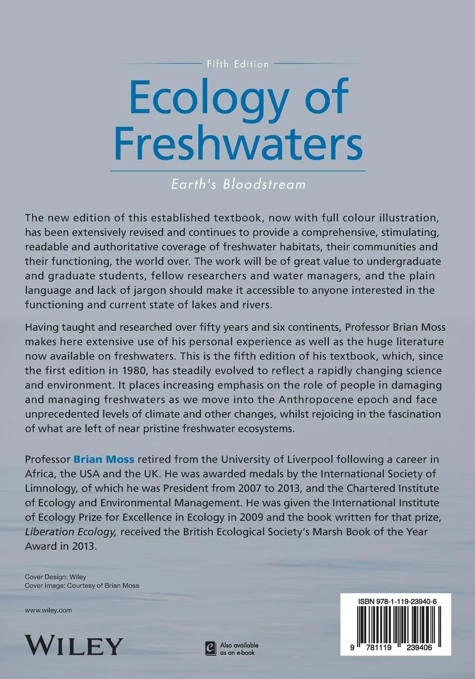 Rückseite: 9781119239406 | Ecology of Freshwaters | Earth's Bloodstream | Brian R. Moss | Buch
