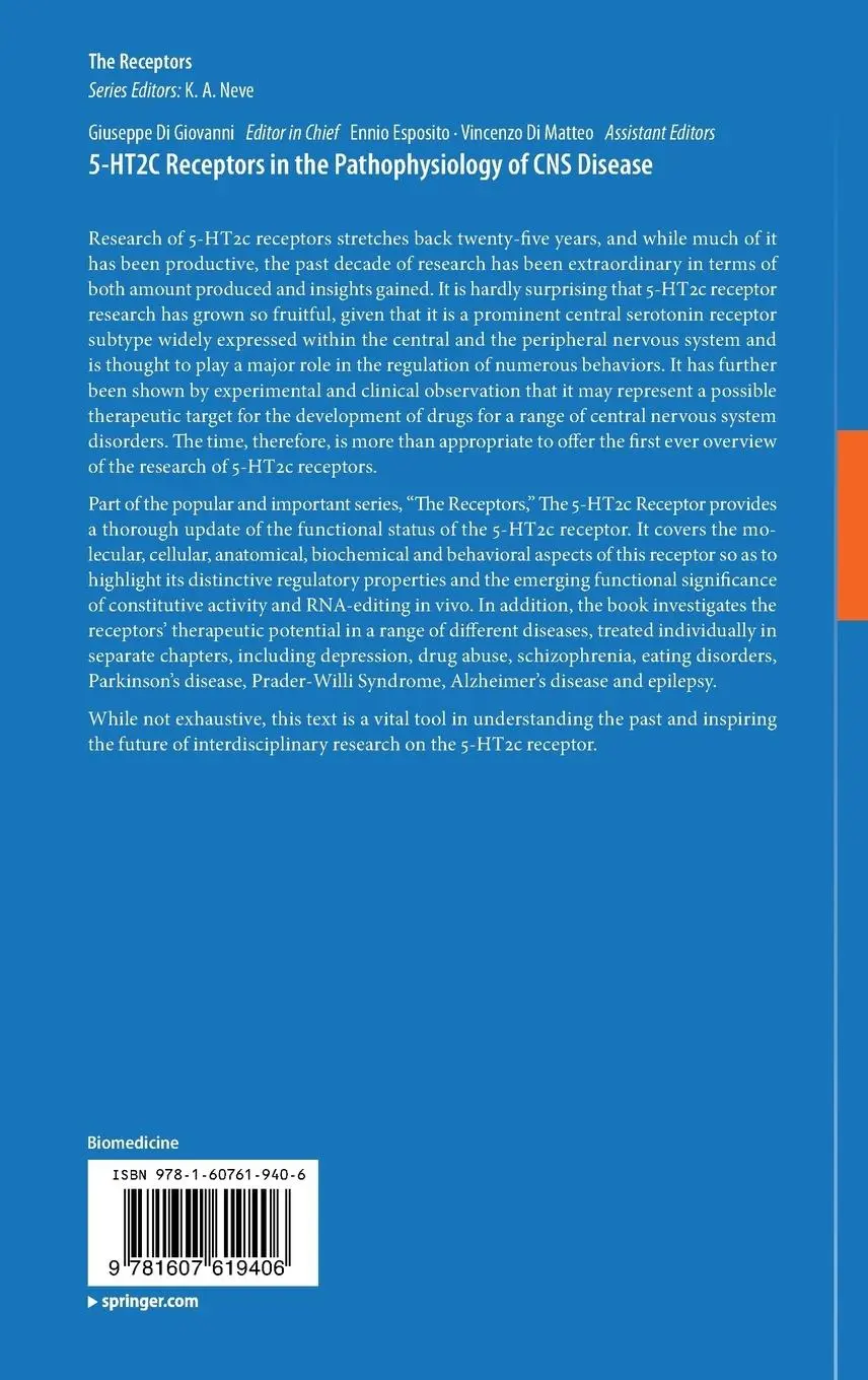 Rückseite: 9781607619406 | 5-HT2C Receptors in the Pathophysiology of CNS Disease | Buch | xii