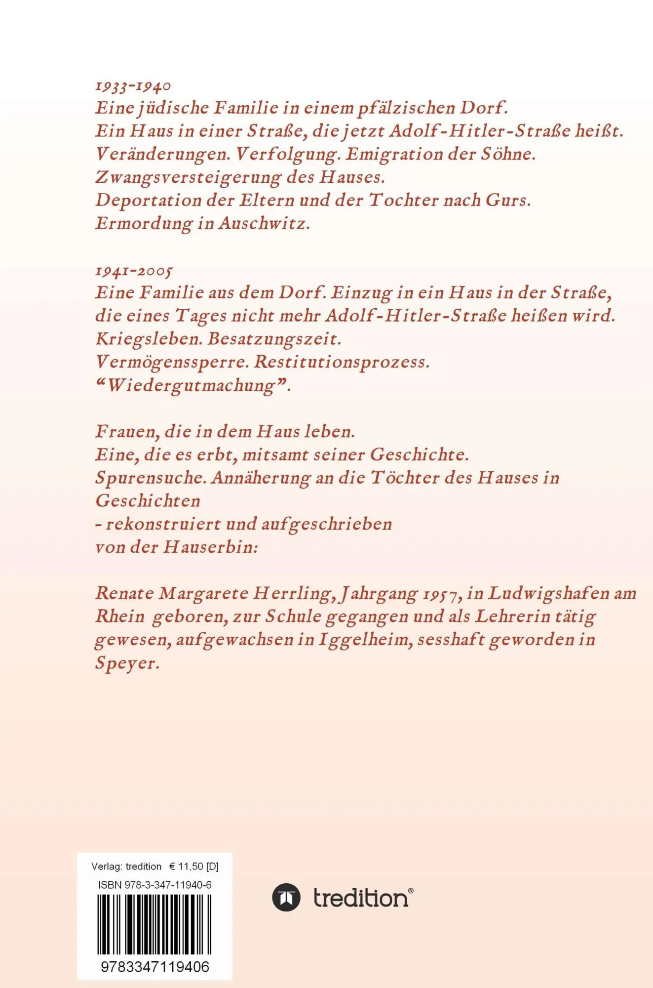 Rückseite: 9783347119406 | JudenHausTöchter | Renate M. Herrling | Taschenbuch | 268 S. | Deutsch