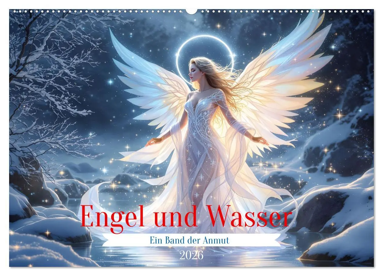 Cover: 9783457249406 | Engel und Wasser - Ein Band der Anmut (Wandkalender 2026 DIN A2...