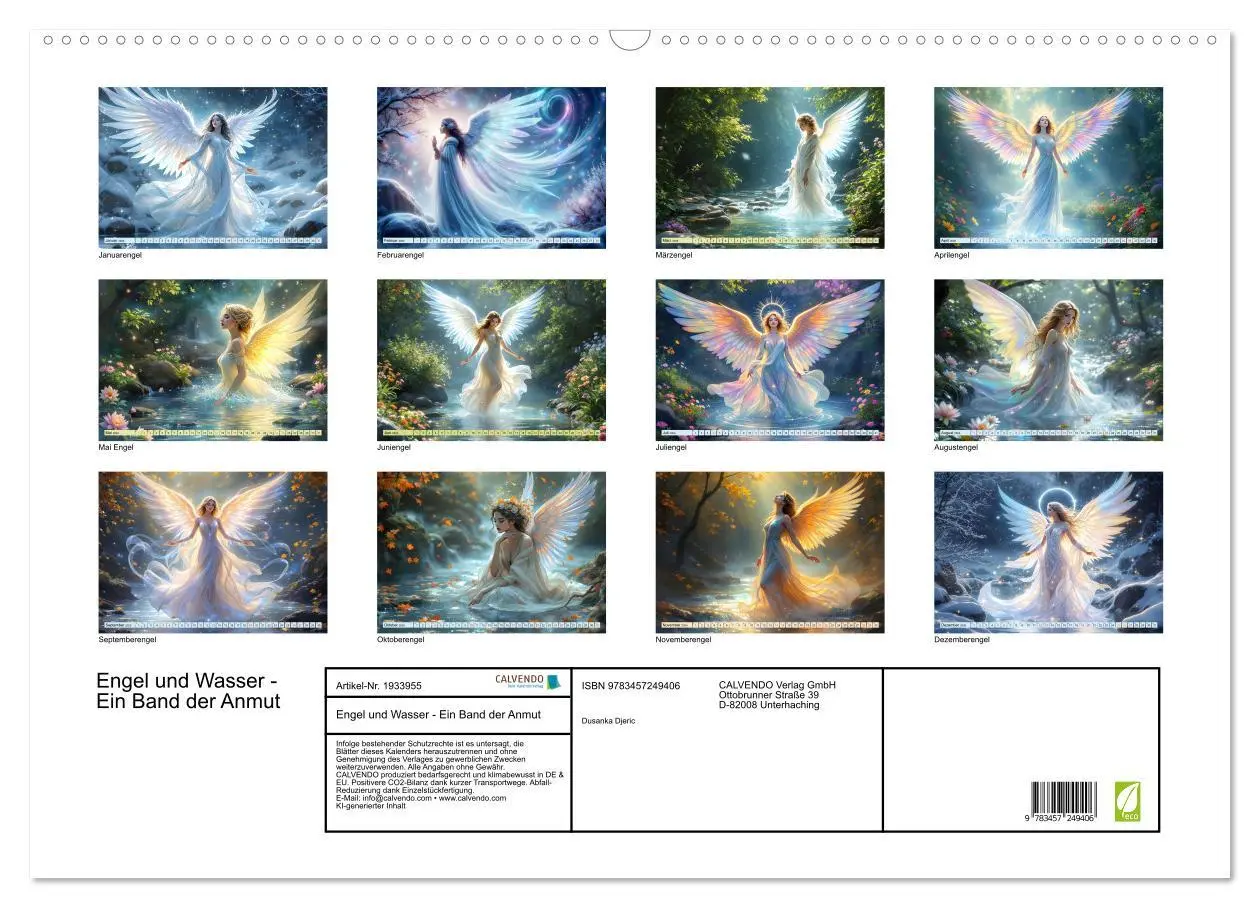 Bild: 9783457249406 | Engel und Wasser - Ein Band der Anmut (Wandkalender 2026 DIN A2...