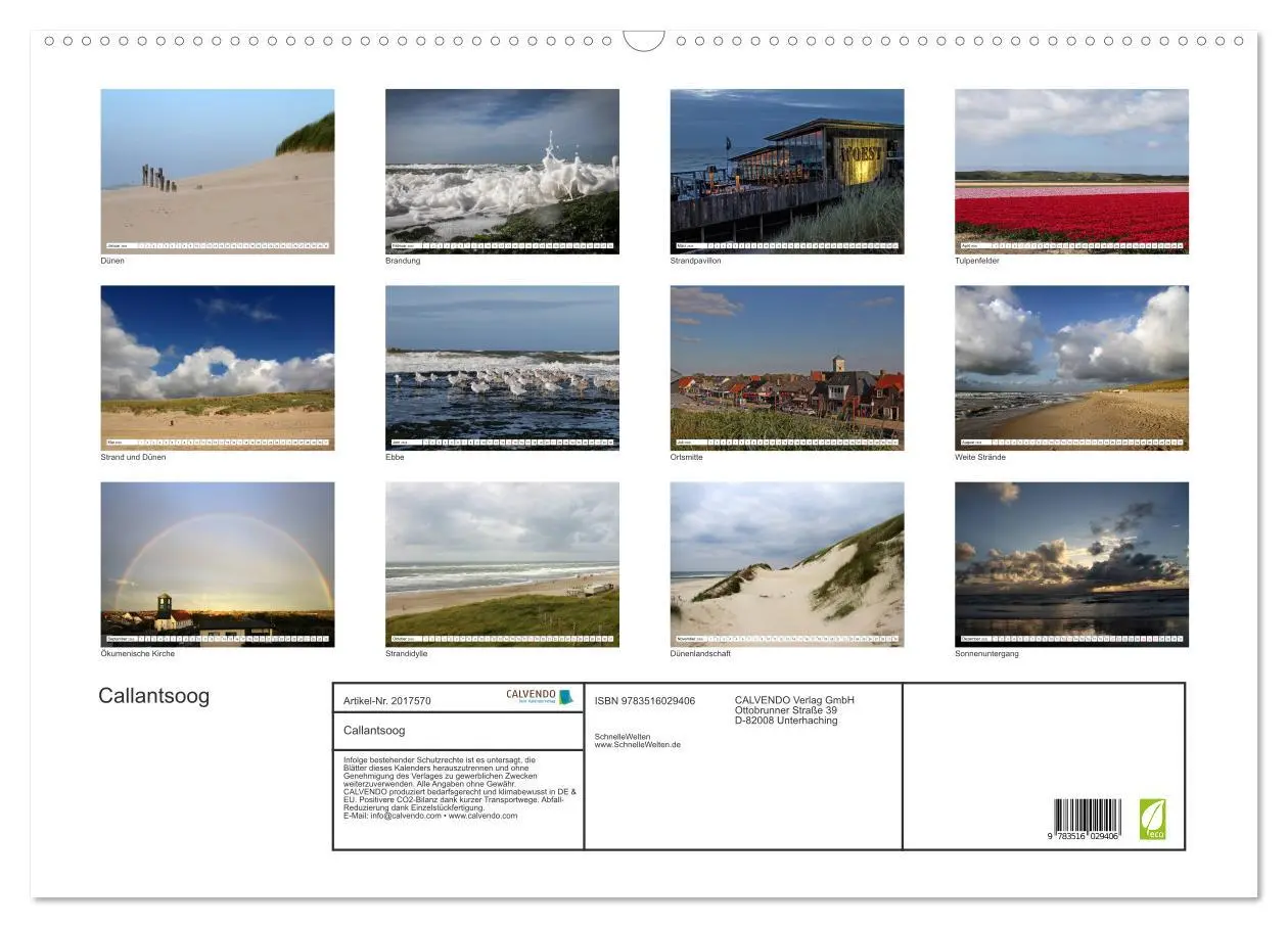 Bild: 9783516029406 | Callantsoog (Wandkalender 2026 DIN A2 quer), CALVENDO Monatskalender