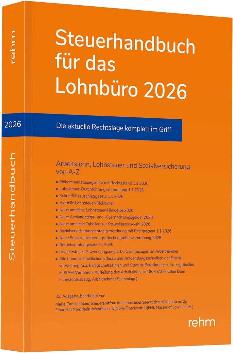 Cover: 9783807329406 | Steuerhandbuch für das Lohnbüro 2026 | Marie Camille Meer | Buch