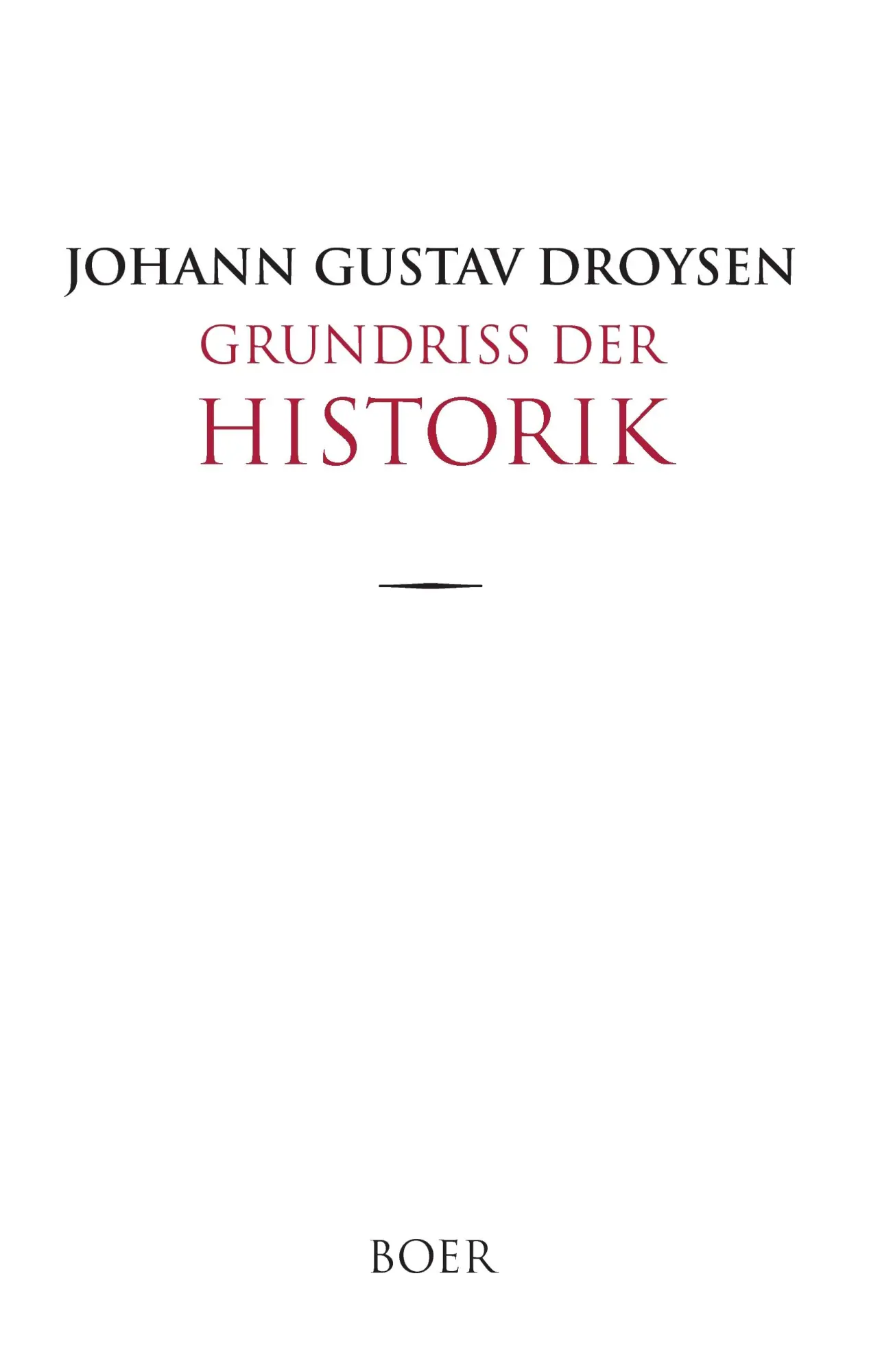 Cover: 9783946619406 | Grundriß der Historik | Johann Gustav Droysen | Buch | 108 S. | 2017