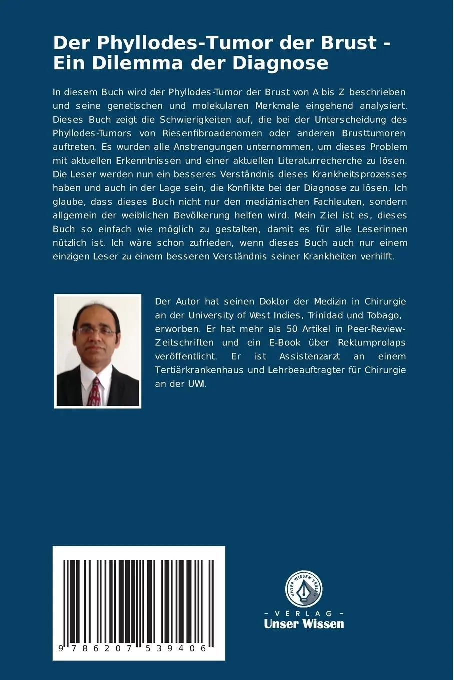 Rückseite: 9786207539406 | Der Phyllodes-Tumor der Brust - Ein Dilemma der Diagnose | Islam