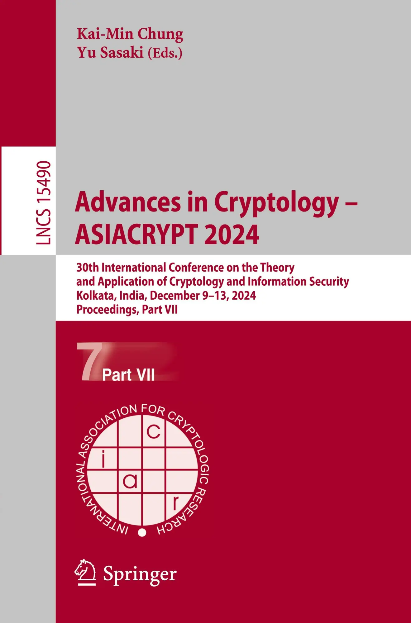Cover: 9789819609406 | Advances in Cryptology - ASIACRYPT 2024 | Kai-Min Chung (u. a.) | Buch