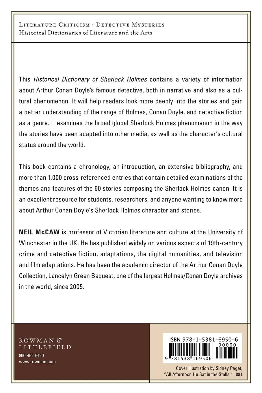 Rückseite: 9781538169506 | Historical Dictionary of Sherlock Holmes | Neil Mccaw | Taschenbuch