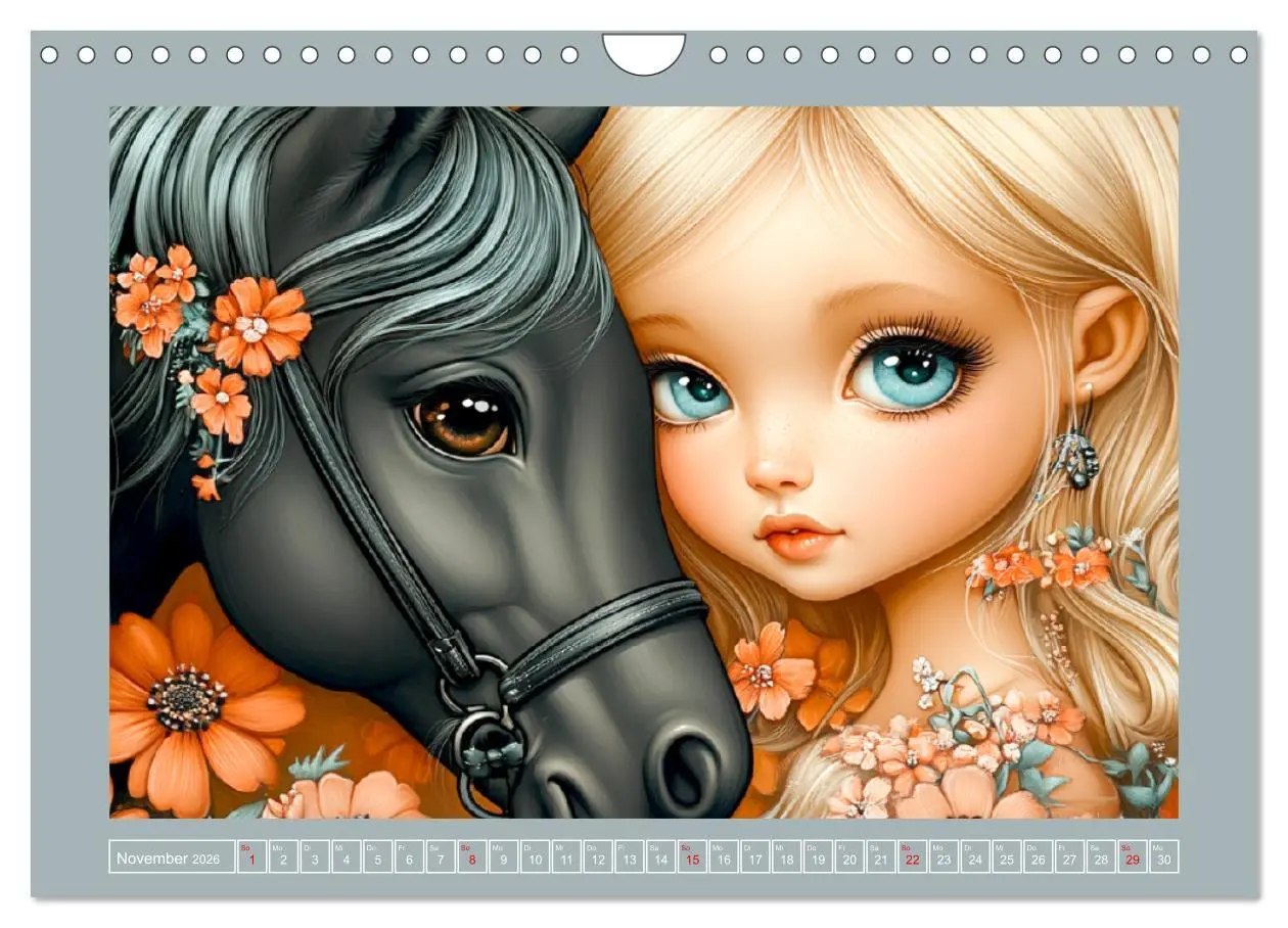 Bild: 9783457309506 | Verträumte Mädchen. Tiere, Blumen, Liebe. (Wandkalender 2026 DIN A4...