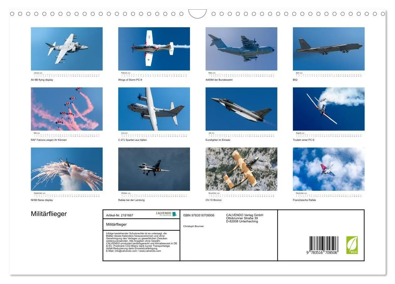 Bild: 9783516709506 | Militärflieger (Wandkalender 2026 DIN A3 quer), CALVENDO...