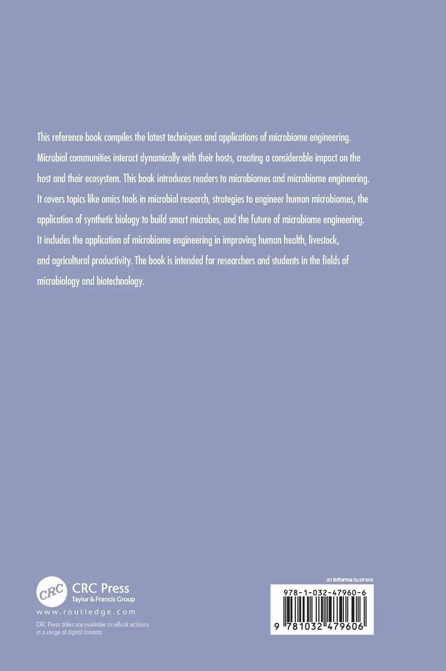Rückseite: 9781032479606 | Microbiome Engineering | The New Dimension of Biotechnology | Buch