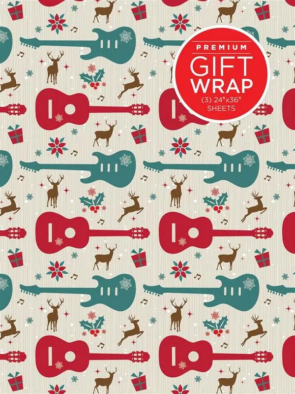 Cover: 9781540039606 | Wrapping Paper - Guitars &amp; Reindeer Theme | Accessory | Schreibwaren