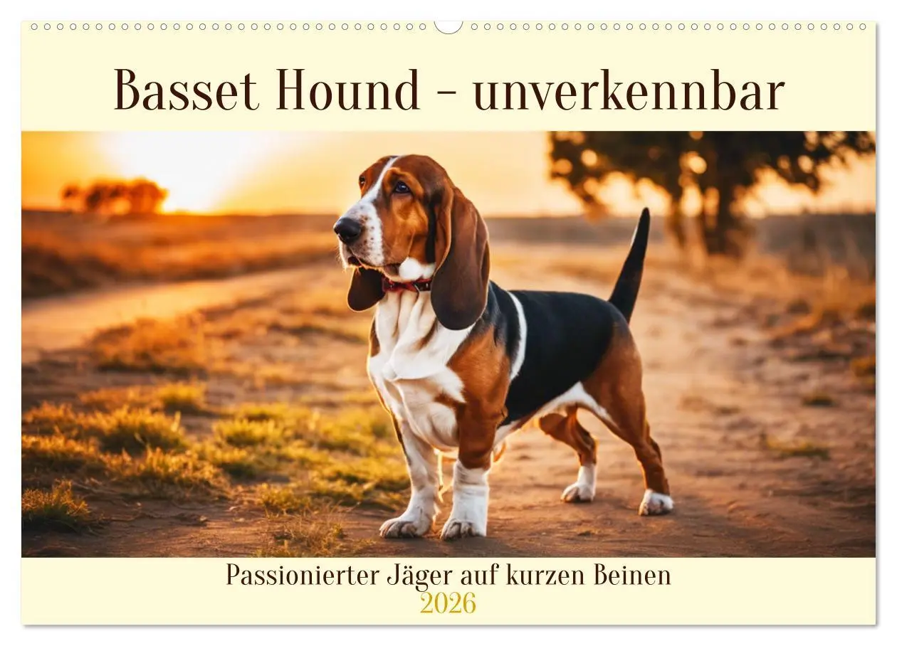 Cover: 9783457399606 | Basset Hound - unverkennbar (Wandkalender 2026 DIN A2 quer),...