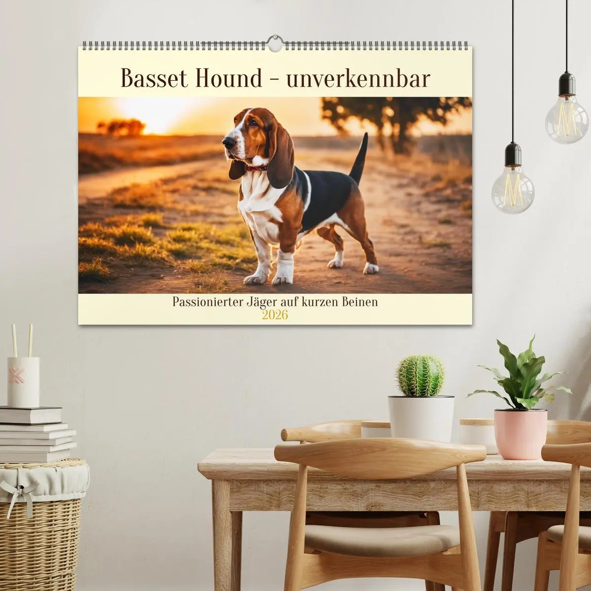 Bild: 9783457399606 | Basset Hound - unverkennbar (Wandkalender 2026 DIN A2 quer),...