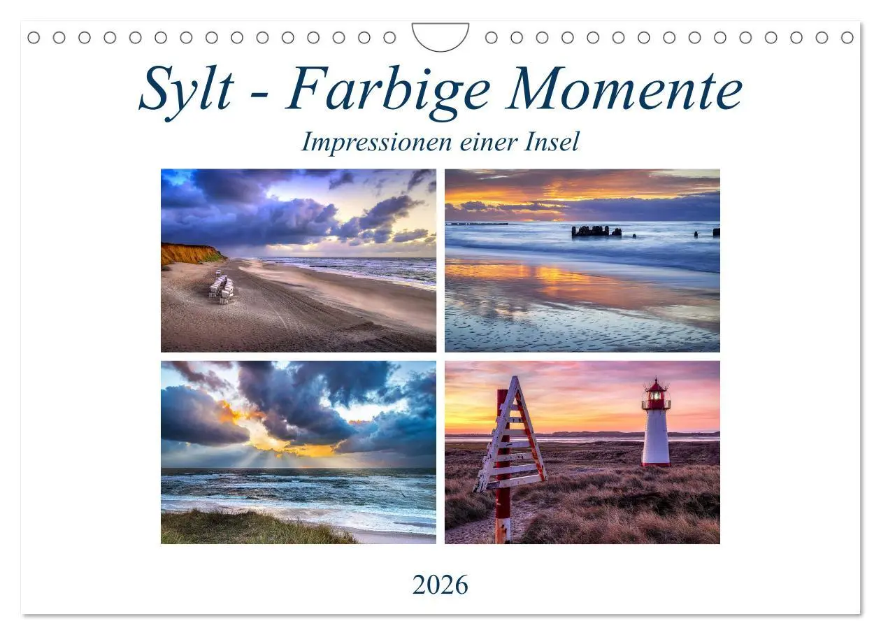 Cover: 9783457919606 | Sylt - Farbige Momente (Wandkalender 2026 DIN A4 quer), CALVENDO...