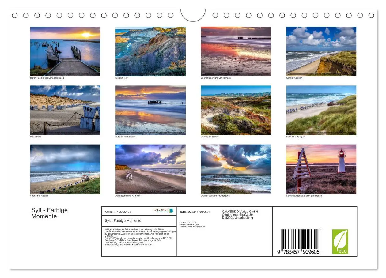 Bild: 9783457919606 | Sylt - Farbige Momente (Wandkalender 2026 DIN A4 quer), CALVENDO...