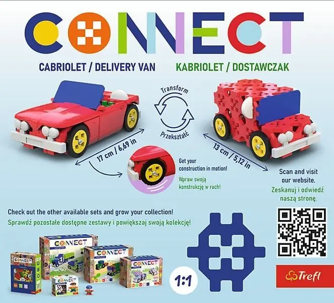 Bild: 5900511619706 | CONNECT S - Cabrio / Lieferfahrzeug 87 Teile + Anleitung | Plastic