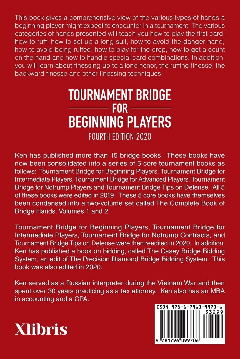 Rückseite: 9781796099706 | Tournament Bridge for Beginning Players | Fourth Edition 2020 | Casey