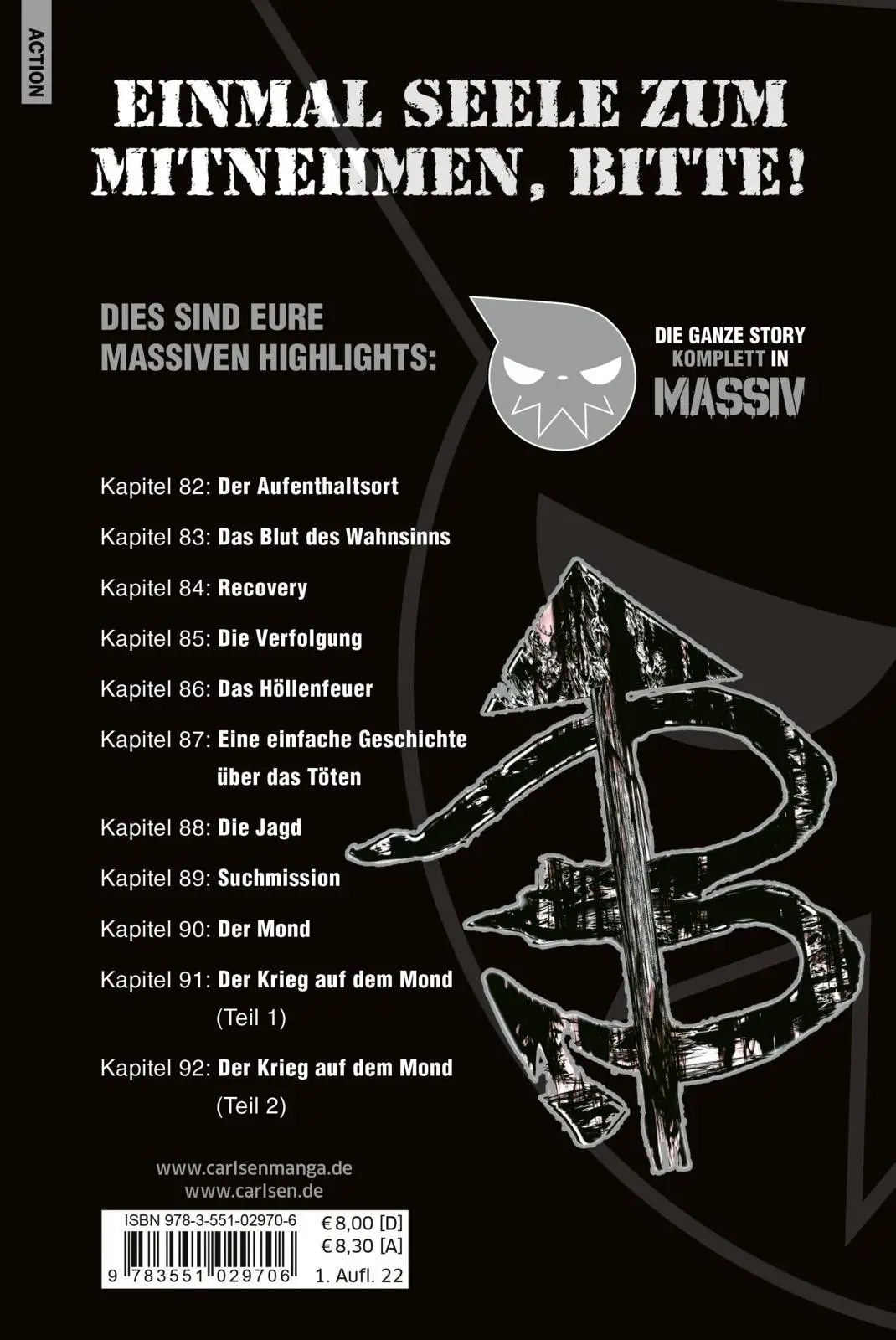 Rückseite: 9783551029706 | Soul Eater Massiv 10 | Düstere Manga Fantasy-Action im Sammelband