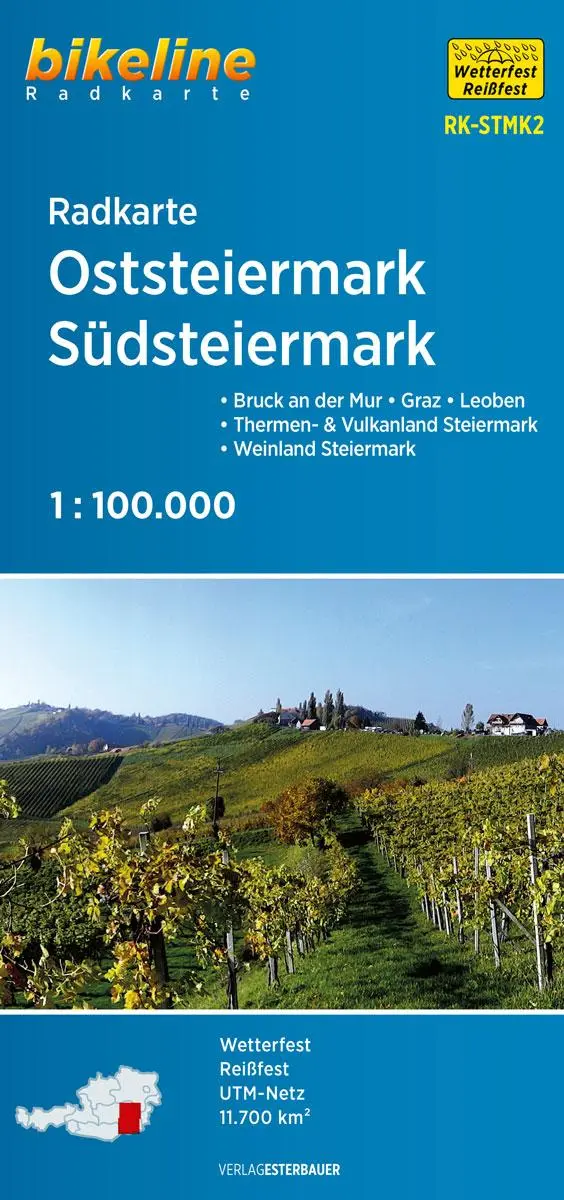 Cover: 9783850009706 | Radkarte Oststeiermark, Südsteiermark 1:100.000 | Esterbauer Verlag