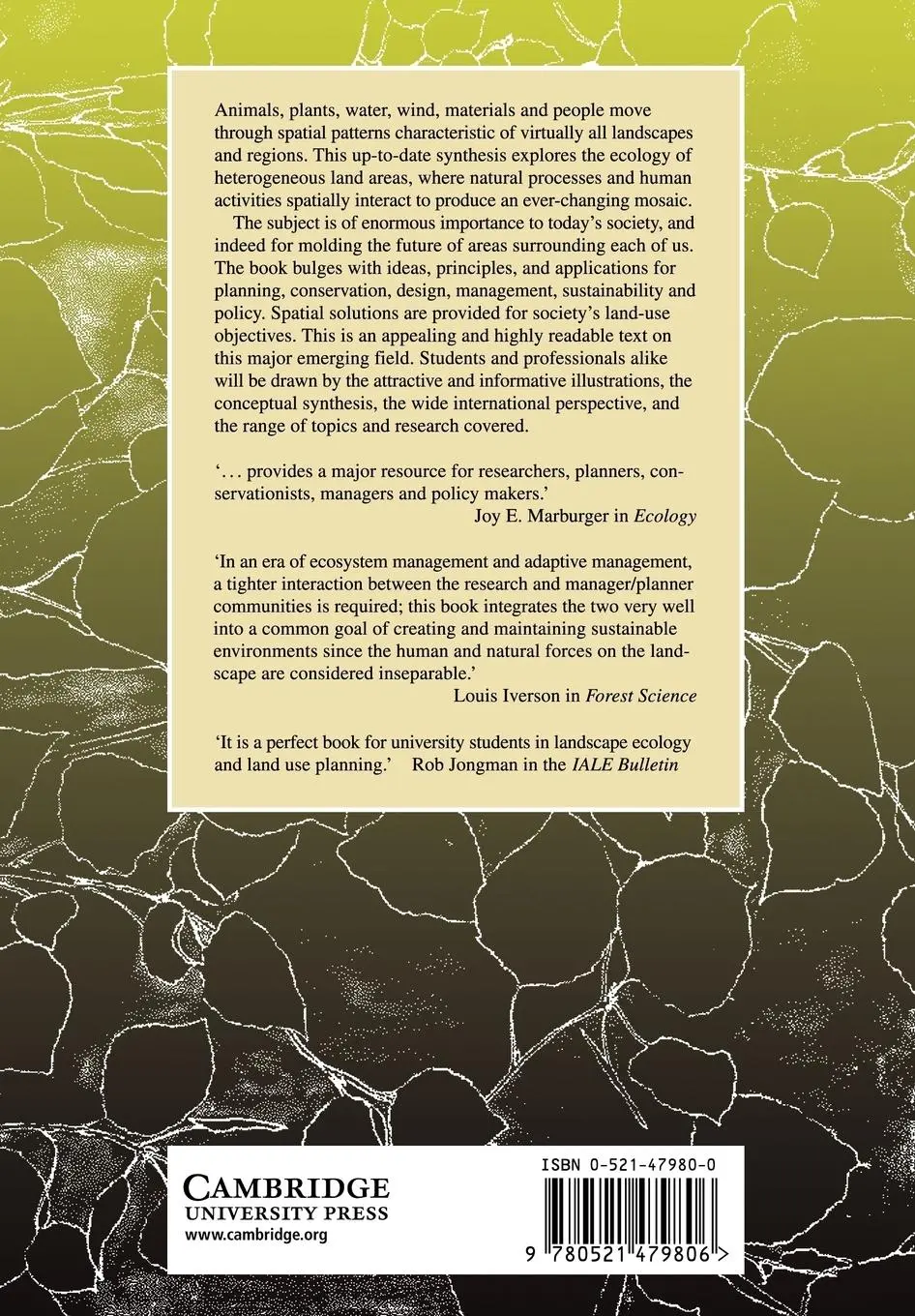 Rückseite: 9780521479806 | Land Mosaics | The Ecology of Landscapes and Regions | Forman (u. a.)