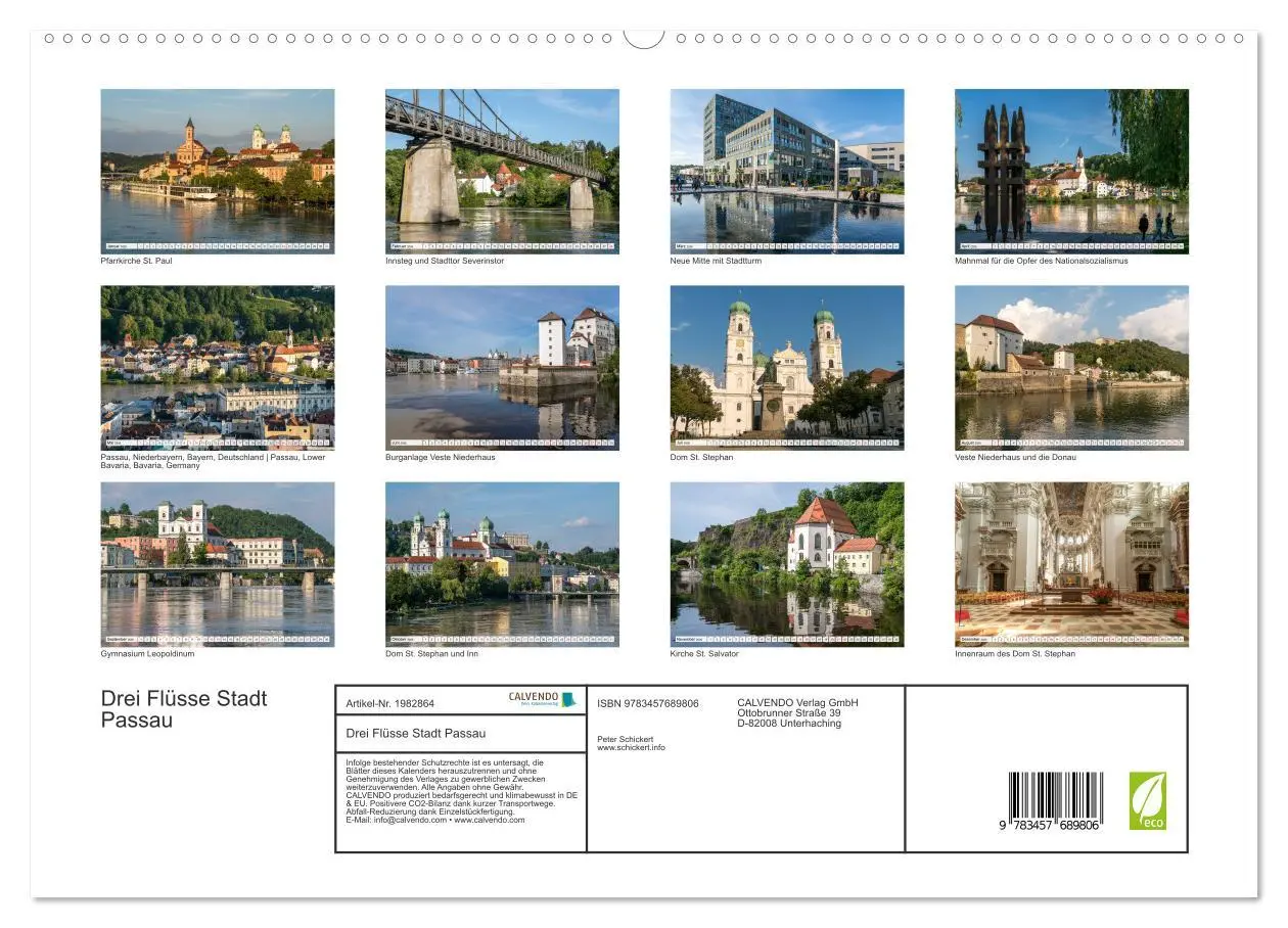 Bild: 9783457689806 | Drei Flüsse Stadt Passau (hochwertiger Premium Wandkalender 2026...