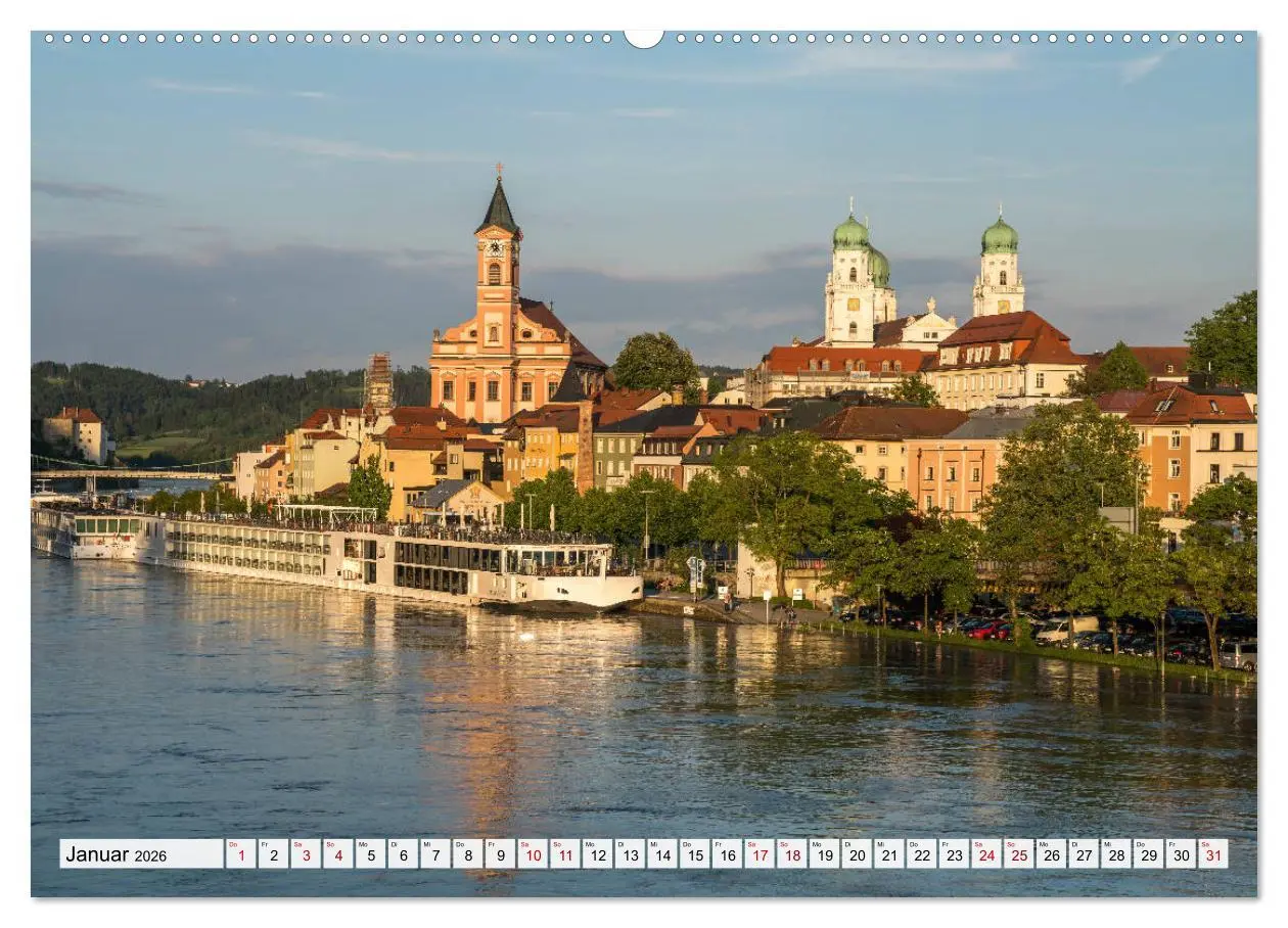 Bild: 9783457689806 | Drei Flüsse Stadt Passau (hochwertiger Premium Wandkalender 2026...